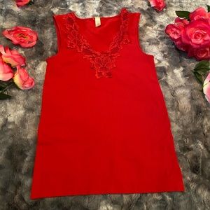 Red lace tank top